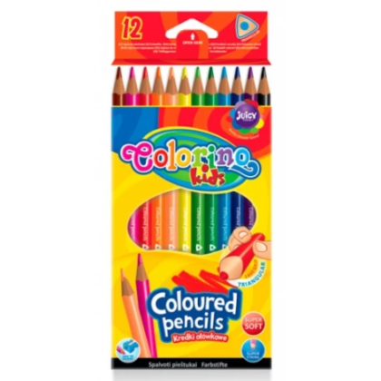 Олівці кольорові трикутні 12 кольорів COLORINO