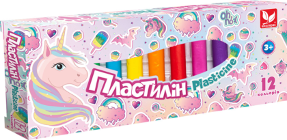 Пластилін круглий восковий Unicorn 12 кольорів
