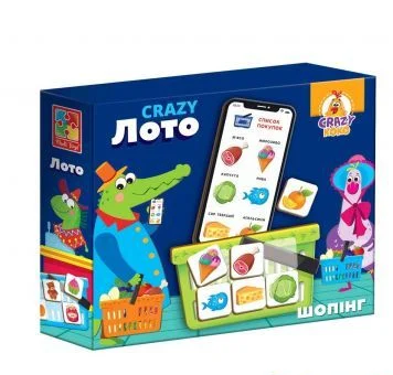 Гра настільна "Crazy Лото" Шопінг / укр / VT 8055-09 (12) "Vladi Toys"
