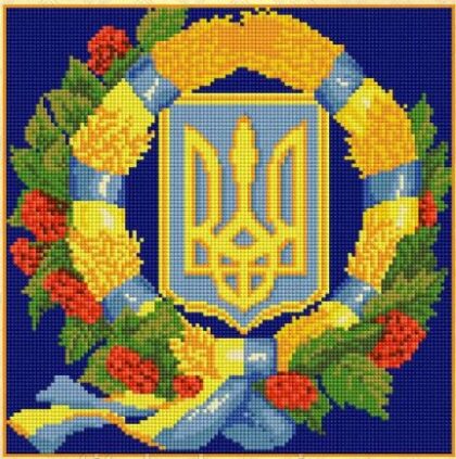 Мозаїка алмазна 5D № Z3501 Герб України 30 * 30см