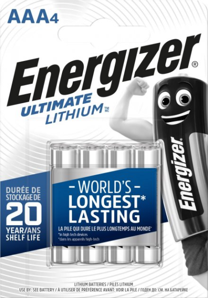 Батарейка ENERGIZER AAA Ultimate Lithium уп. 4шт.