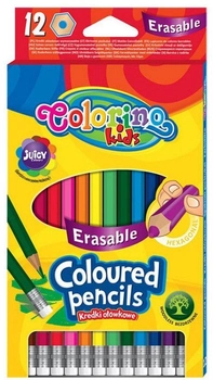 Олівці кольорові з гумкою 12 кольорів COLORINO/12/