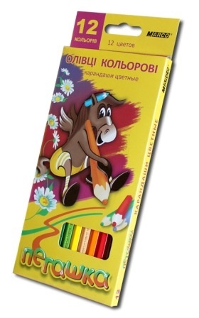 Карандаши 12 кольорів шестигранні