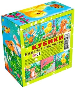 Кубики "забавные животные" (4куб)