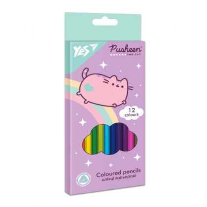 Олівці кольорові YES 12 рука. Pusheen