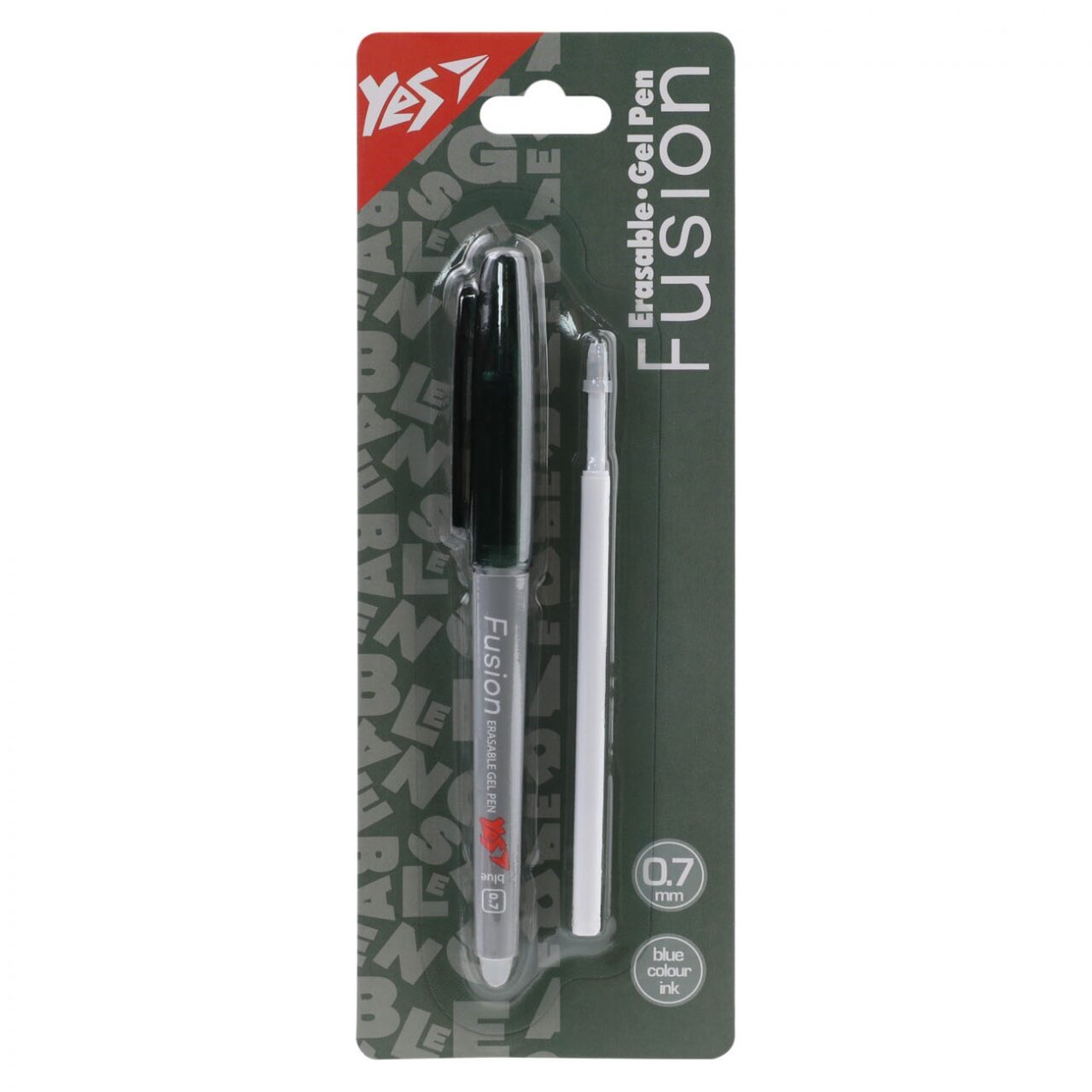 Ручка гелева Yes пиши-стирай "Fusion Graphite" у наборі зі стрижнем 0