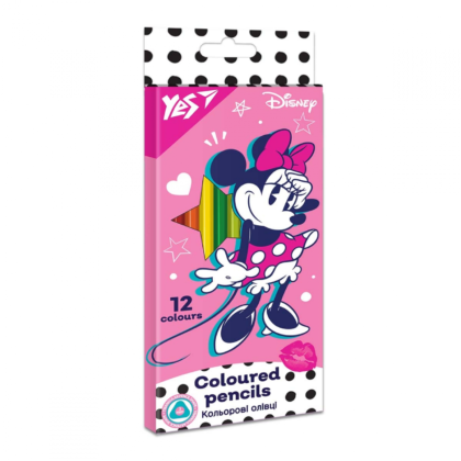 Олівці кольорові YES 12 рука. "Minnie Mouse"