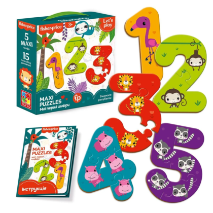 Maxi puzzle "Fisher Price. Мої перші цифри" VT1711-07 рос (12) "Vladi Toys"